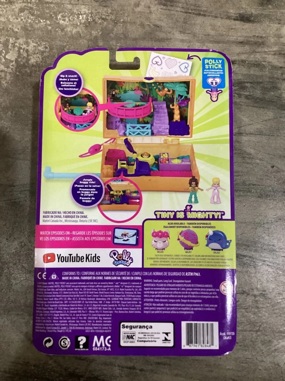 Polly Pocket Jungle Safari Compact, 2 Micro Dolls & Accessories